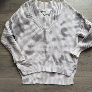 Aerie Tie Dye V Neck Relaxed Fit Cotton Sweater Small